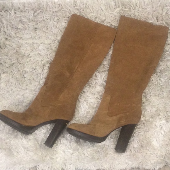 GUC MK Tan Tall Suede Slouch Boots, 10M - Picture 3 of 12